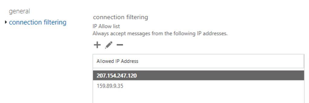 Location of the IP Allow List.