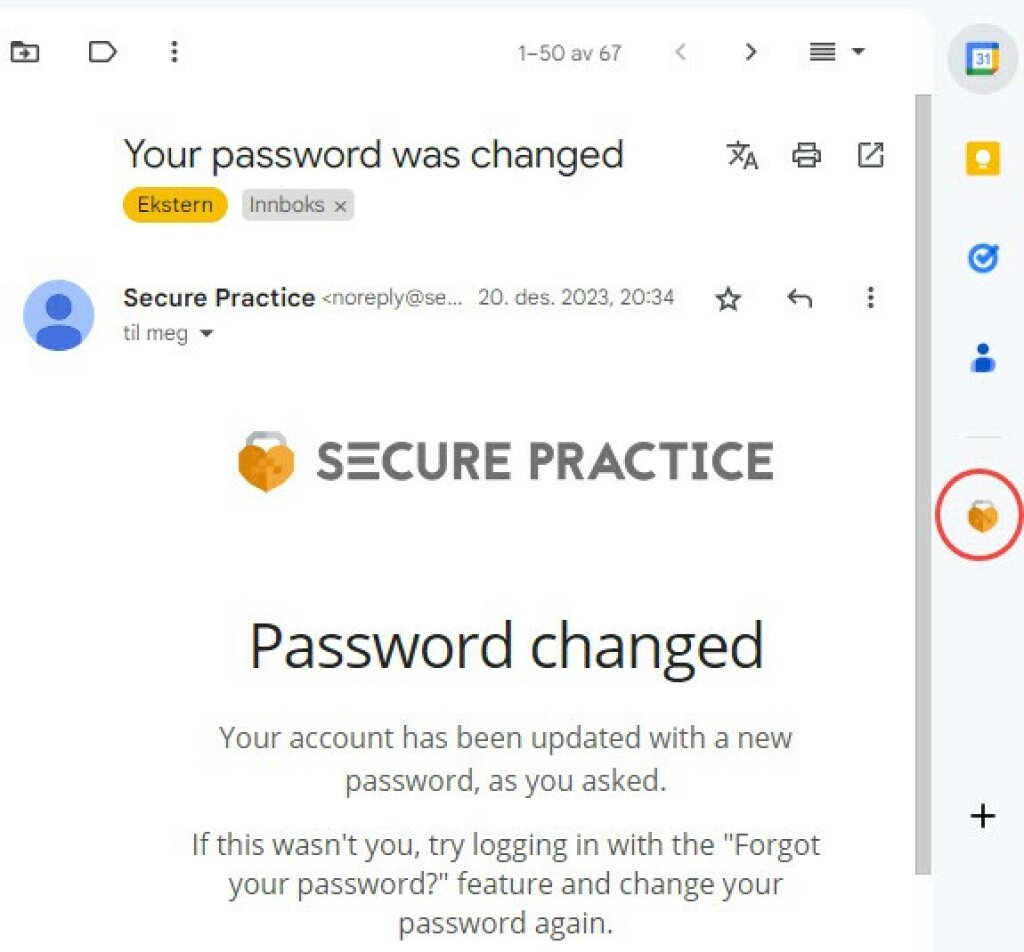 Location of MailRisk in Gmail.