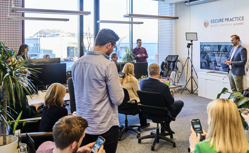 Secure Practice team taking part in an interactive cybersecurity exercise.